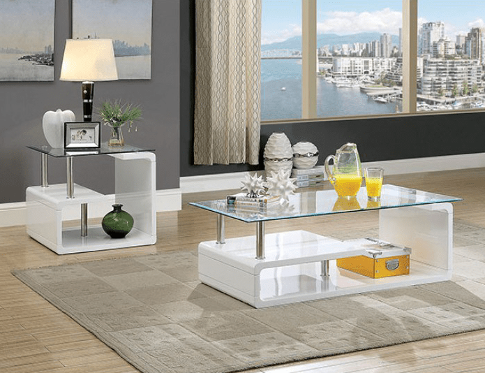 Torkel Modern High Gloss Coffee Table in White