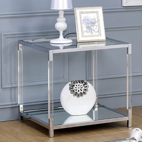 Ludvig Contemporary Mirrored End Table