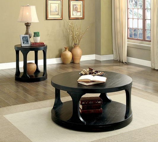 Carrie Antique Black Finish Coffee Table