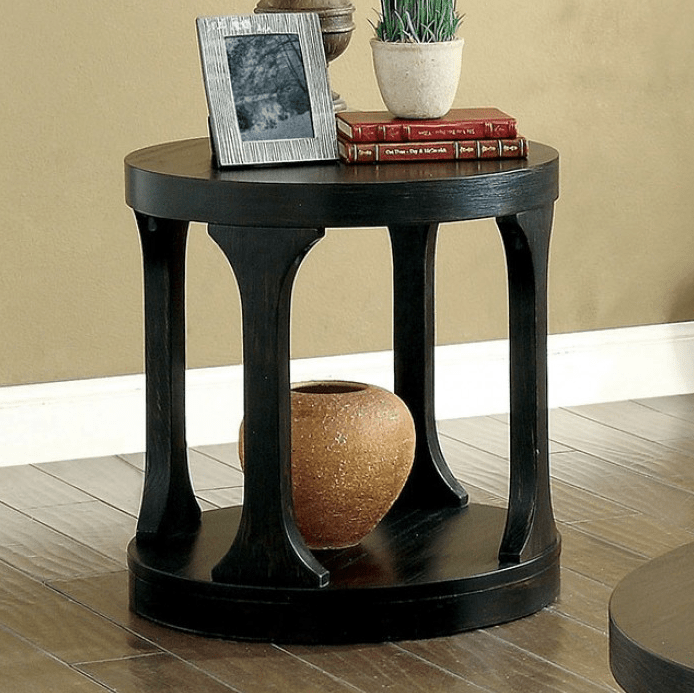 Carrie Antique Black Finish End Table