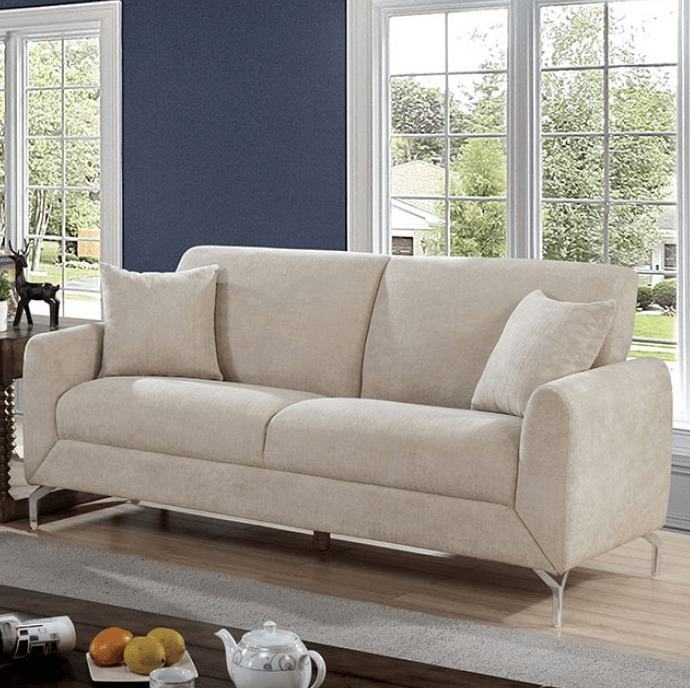 Lauritz Transitional Beige Upholstered Sofa - Furniture of America 6088