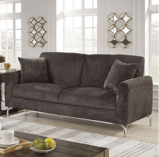 Lauritz Transitional Dark Gray Upholstered Sofa - Furniture of America 6088