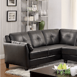 Peever Sectional in Black Leatherette