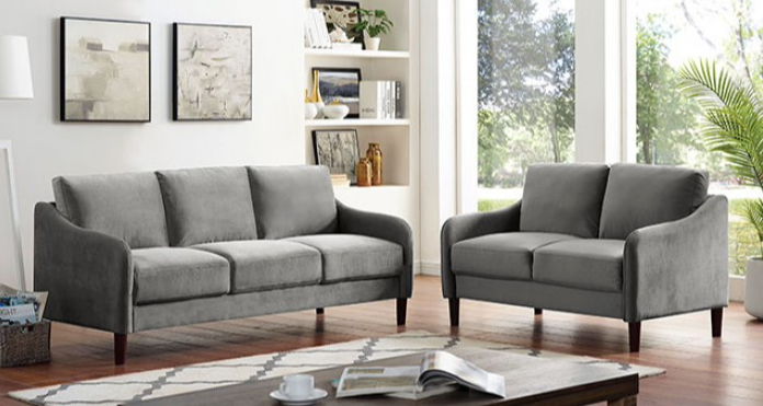 Kassel Upholstered Sofa & Loveseat Set- Furniture of America