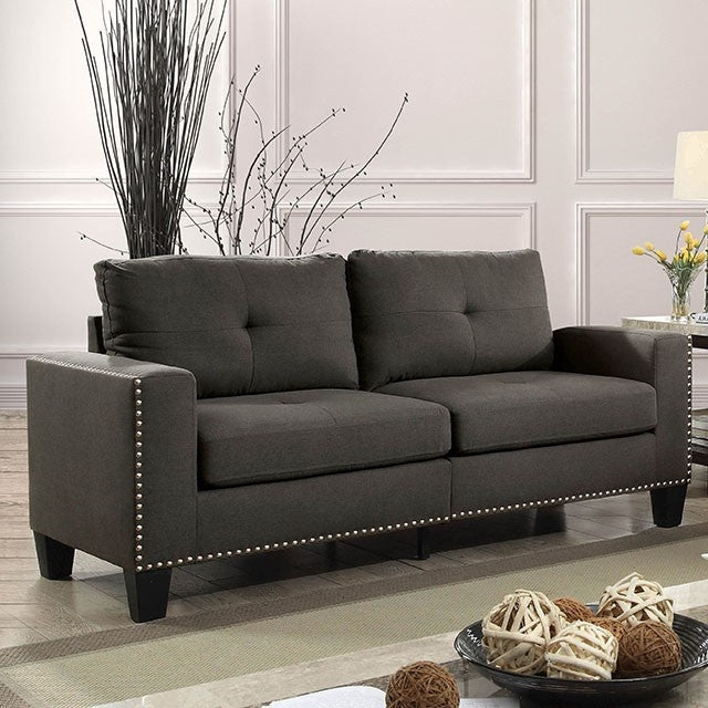 Attwell Modern Victorian Style Sofa with Nailhead Trim