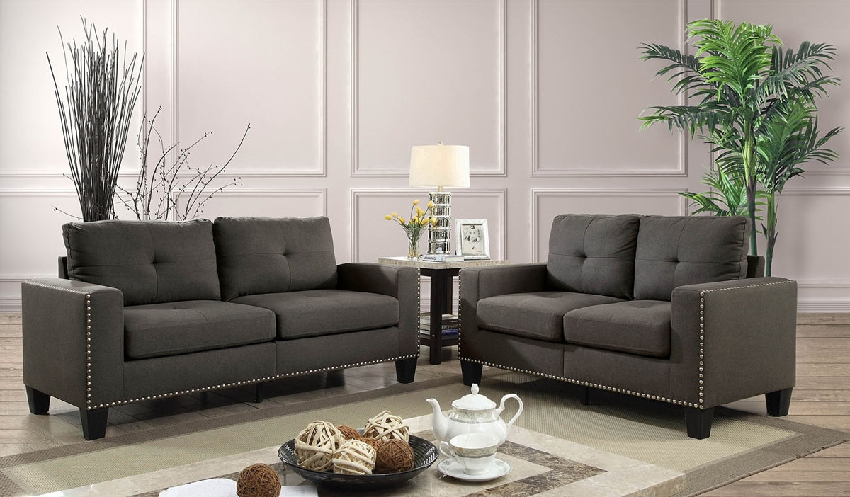 Attwell Modern Victorian Style Sofa with Nailhead Trim