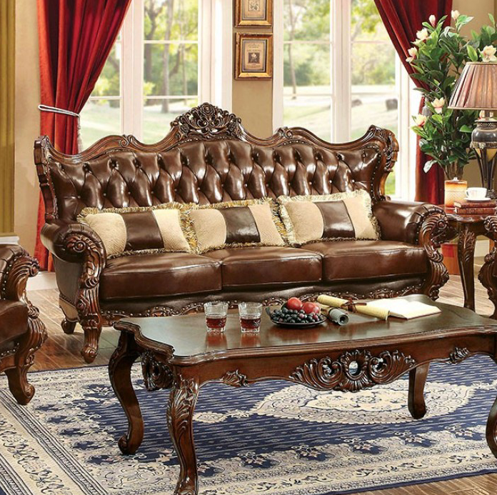 Jericho Traditional Leather Sofa & Loveseat Set