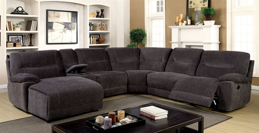 Zuben Plush Chenille Upholstered Reclining Sectional