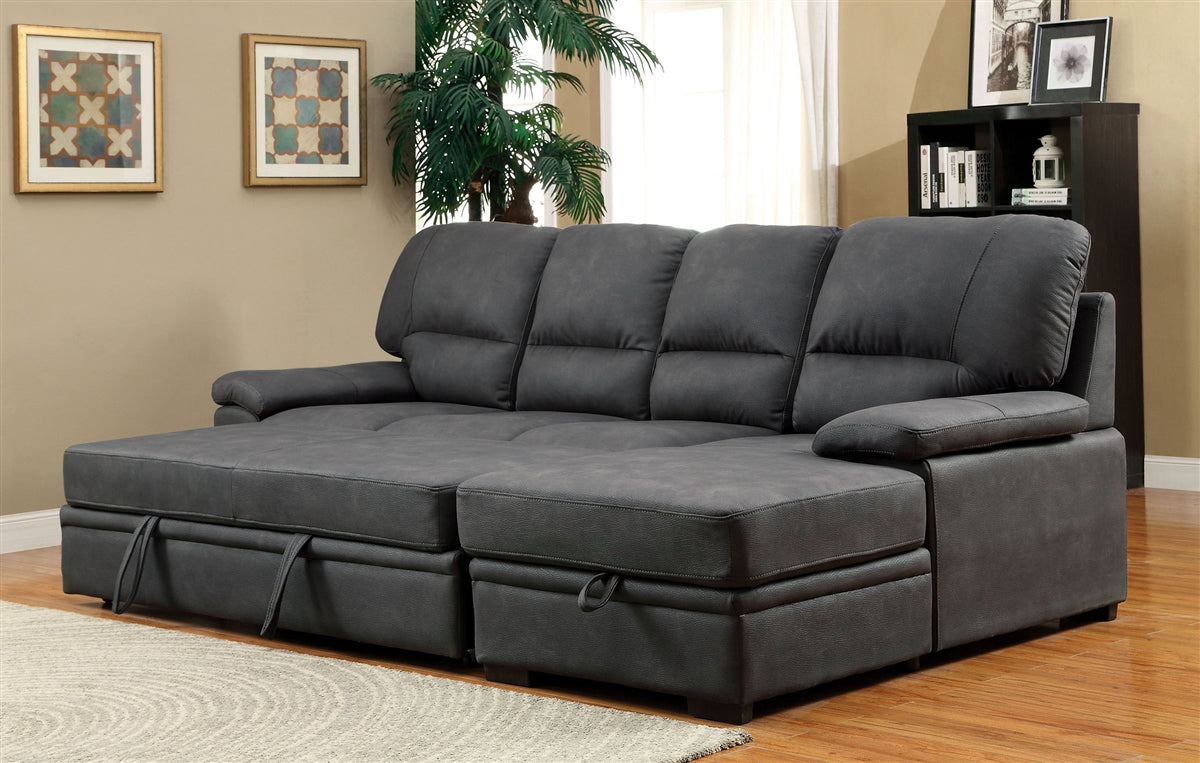 Alcester Sectional W- Convertible Bed in Graphite