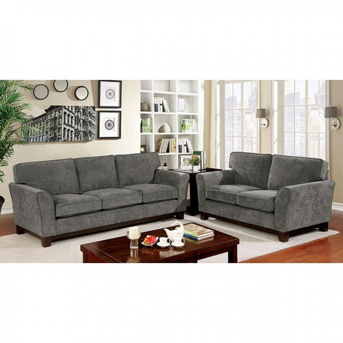 Caldicot Modern Sofa & Loveseat in Gray