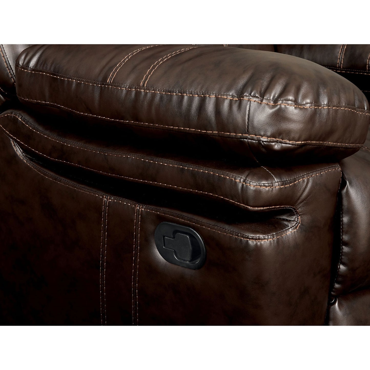 Listowel Transitional Brown Leather Reclining Sofa