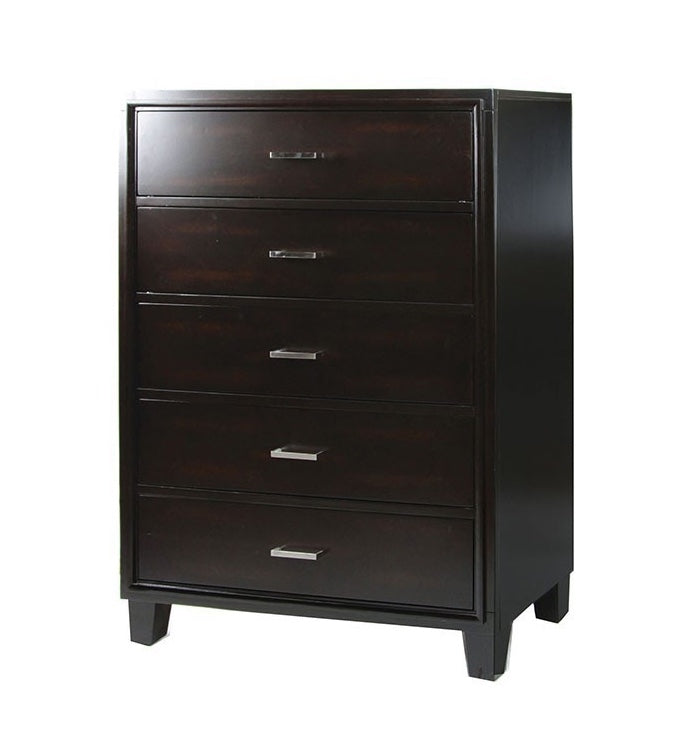 Enrico Dark Espresso Finish 5 Drawer Chest