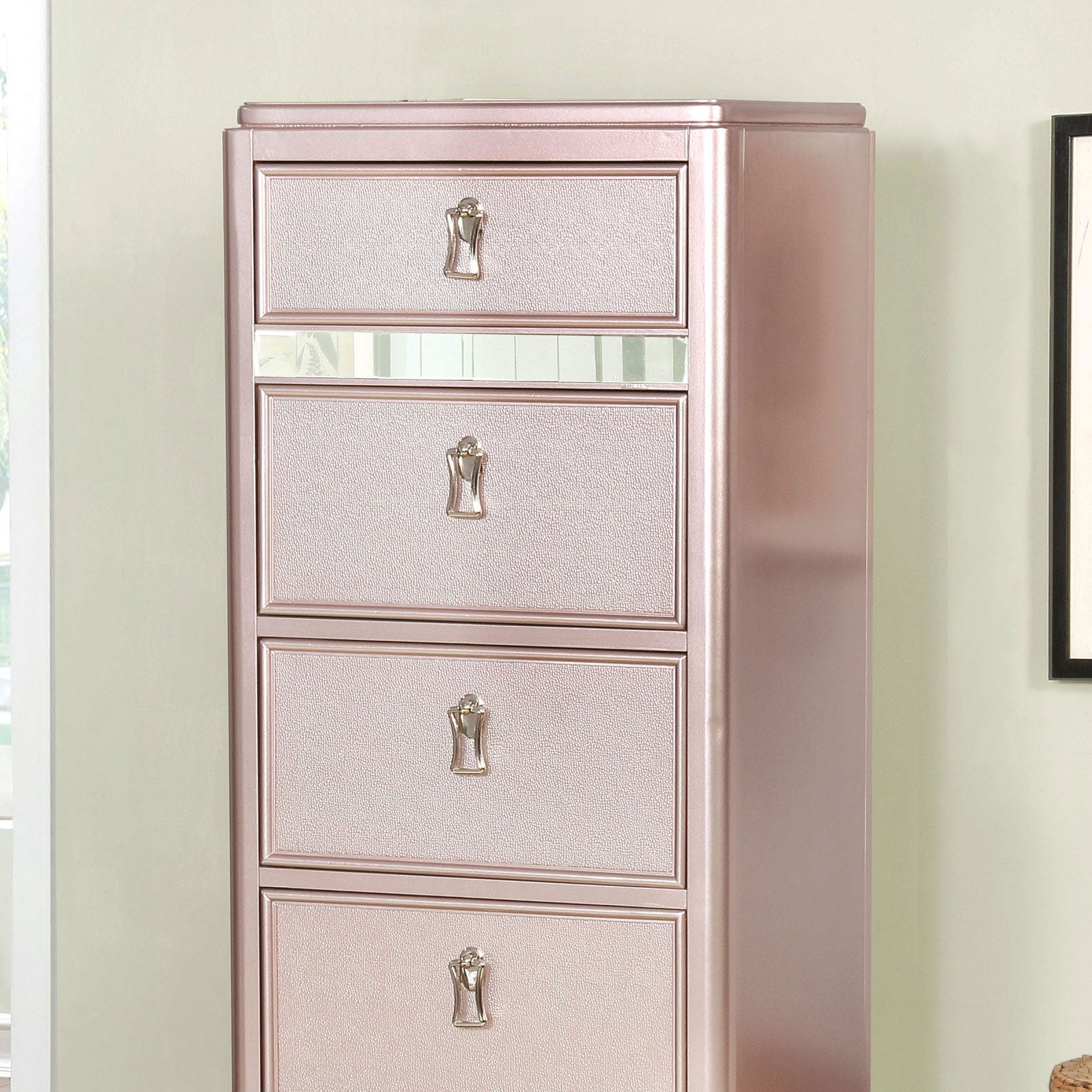 Avior Rose Gold 5-Drawer Swivel Chest