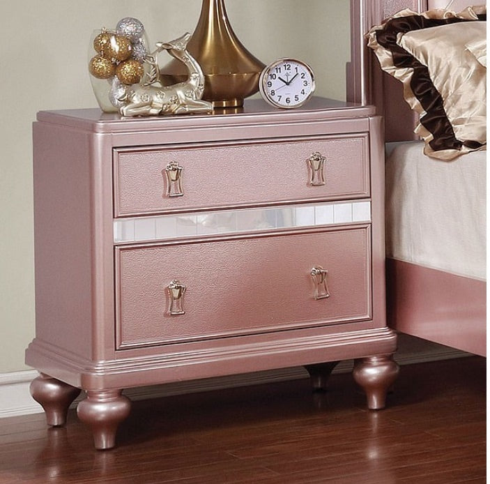 Avior Rose Gold Finish Nightstand