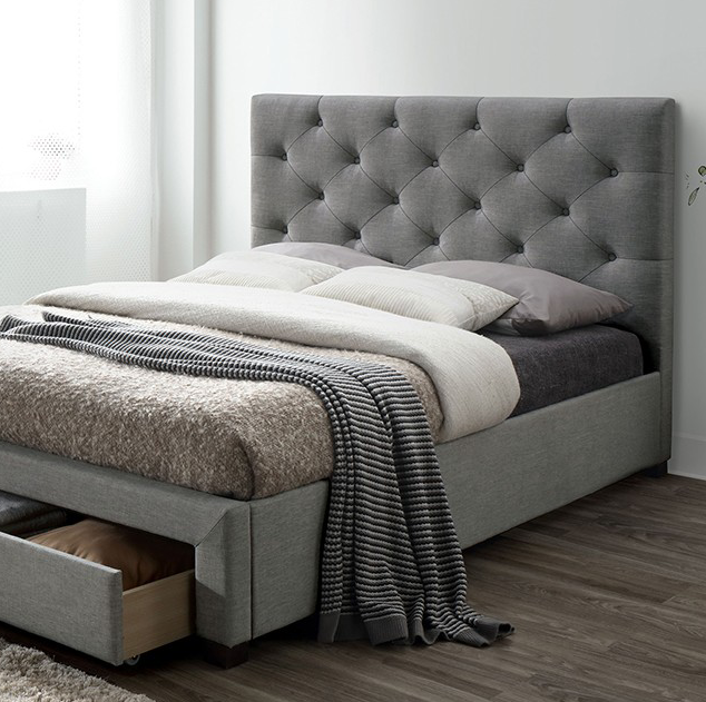 Sybella Upholstered Storage Bed in Gray