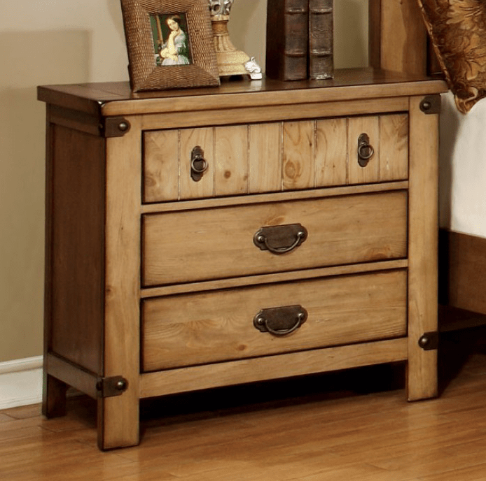 Pioneer Cottage Style Nightstand in Weathered Elm