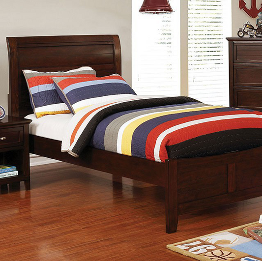 Brogan Transitional Youth Twin Panel Bed in Cherry