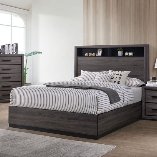 Conwy King Bed in Gray Oak Finish