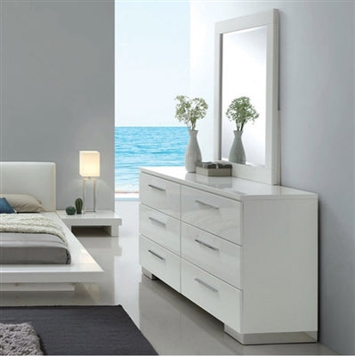 Christie Modern White Low Profile King Platform Bed