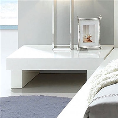 Christie Modern White Low Profile King Platform Bed