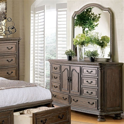 Lysandra Rustic Finish Queen Sleigh Bed