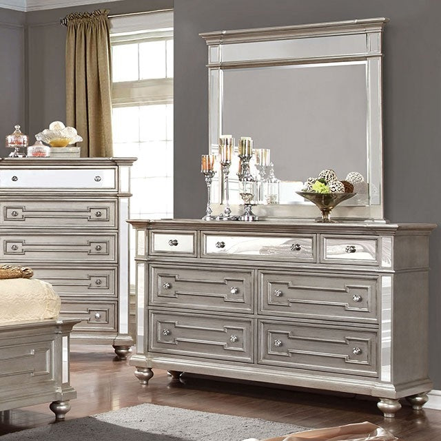 Salamanca Collection Silver Finish Mirrored Dresser