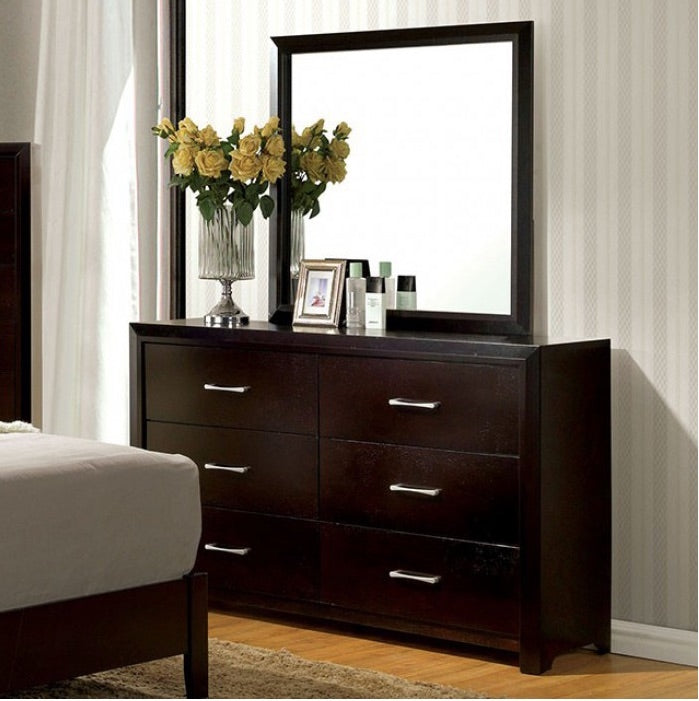 Janine Transitional Espresso Finish 6-Drawer Dresser