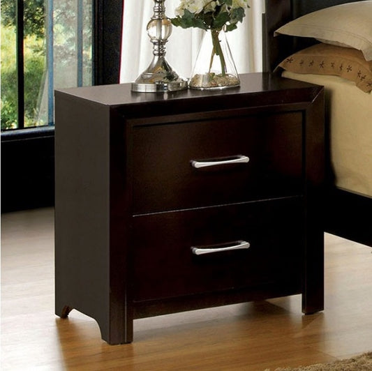 Janine Transitional Espresso Finish Nightstand