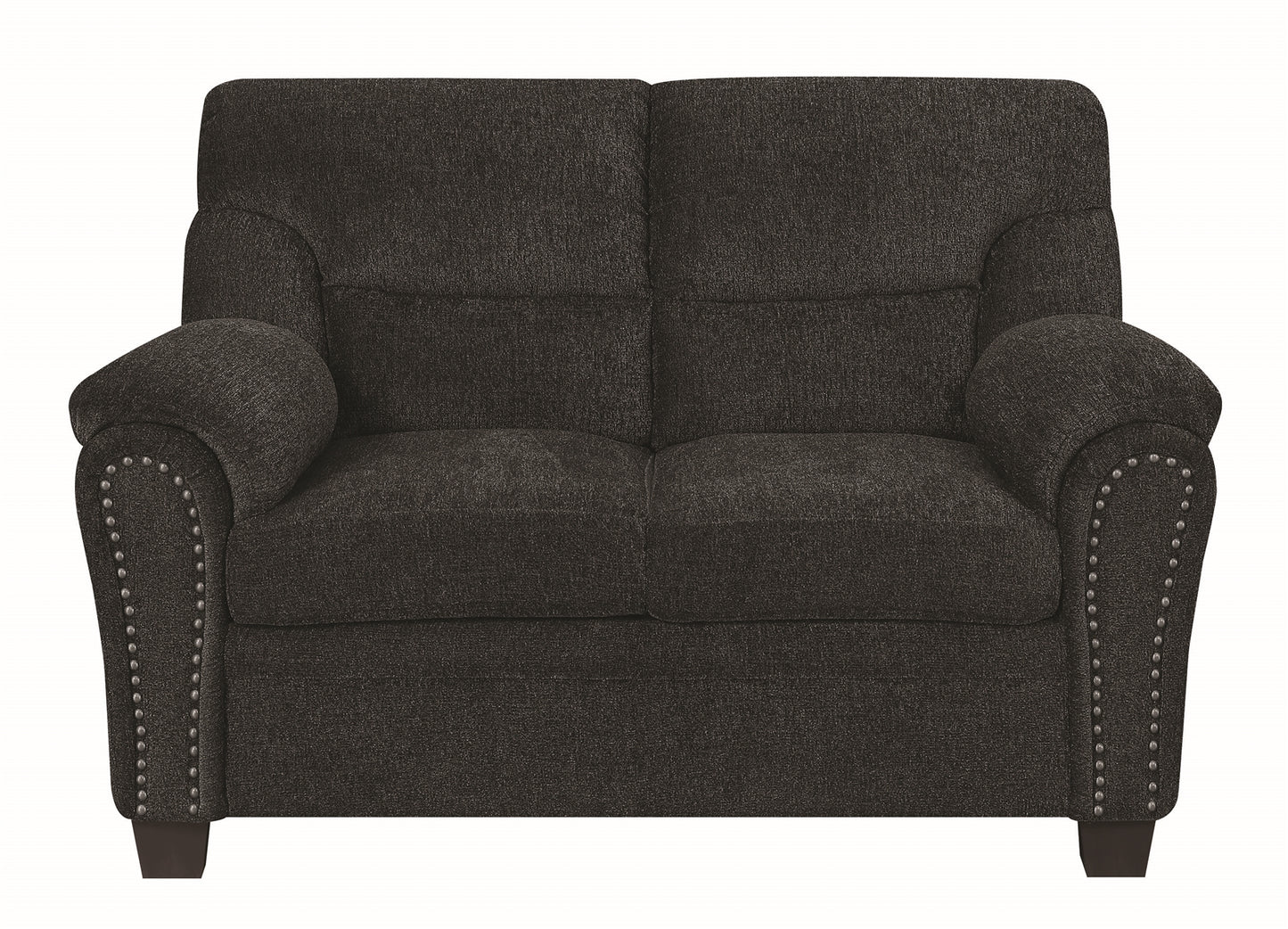 Johann Dark Grey Chenille Upholstered Loveseat