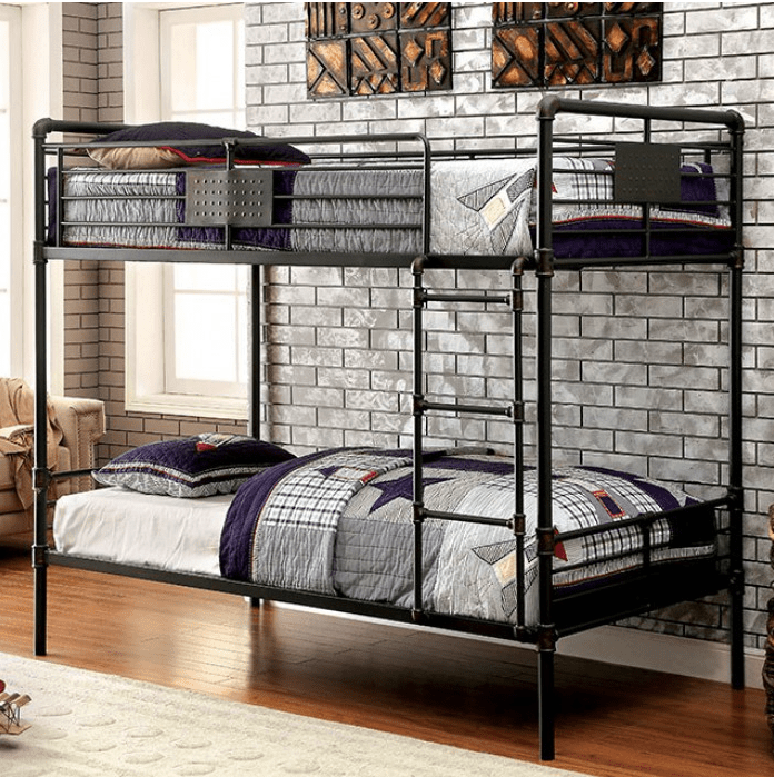 Olga Twin Over Twin Industrial Style Bunk Bed