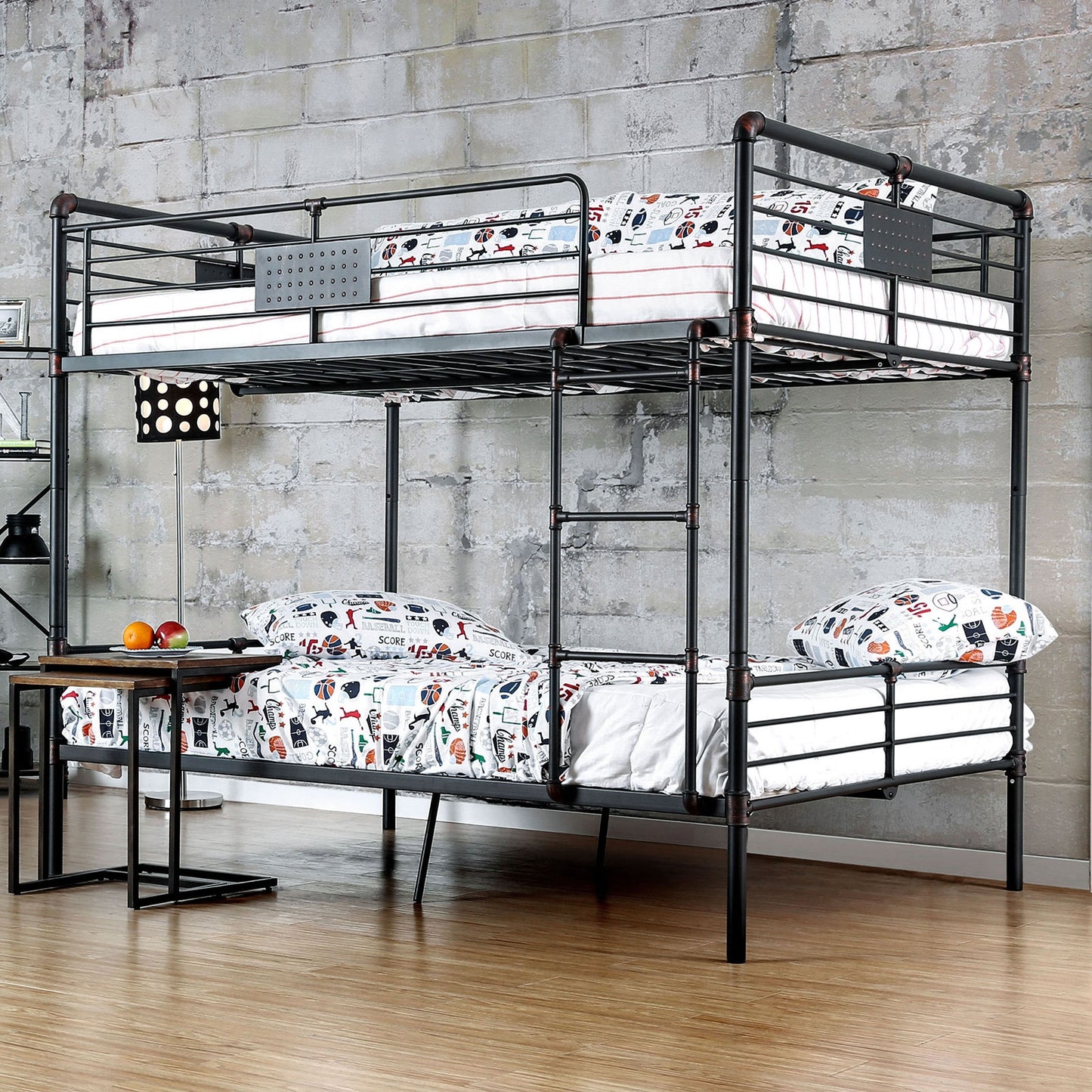 Olga Full Over Full Industrial Style Bunk Bed