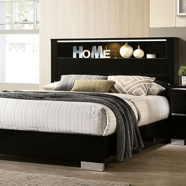 Carlie Black Contemporary California King Bed