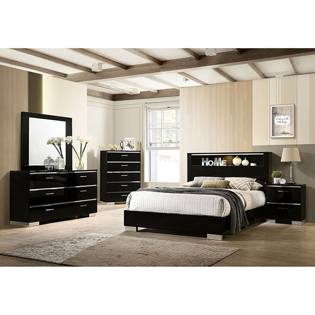 Carlie Black Contemporary California King Bed