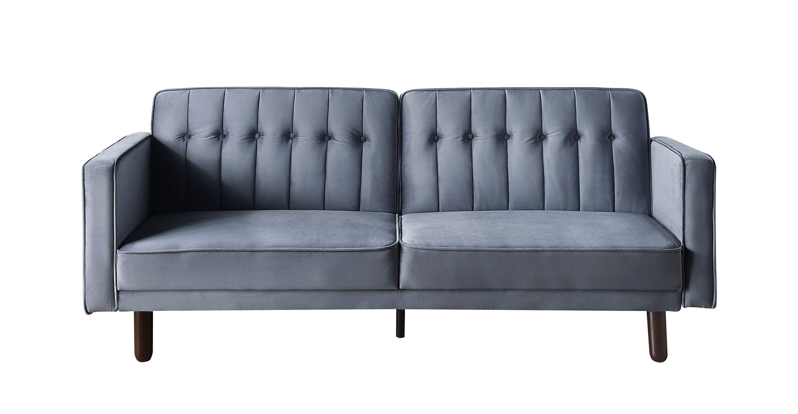 Qinven Dark Gray Velvet Convertible Sofa