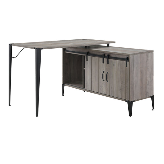 Zakwani Writing Desk by Acme in Rustic Gray-Brown Wood Tones