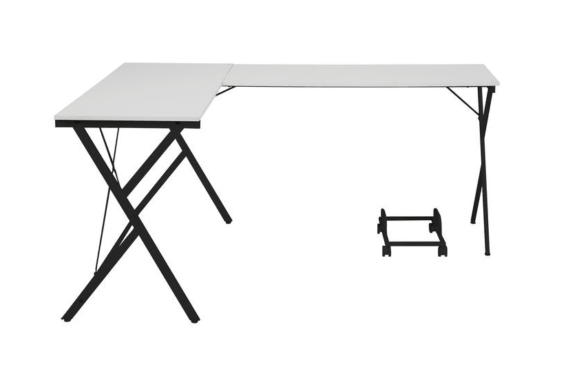 Dazenus Corner L Shape Computer Desk - White-Black