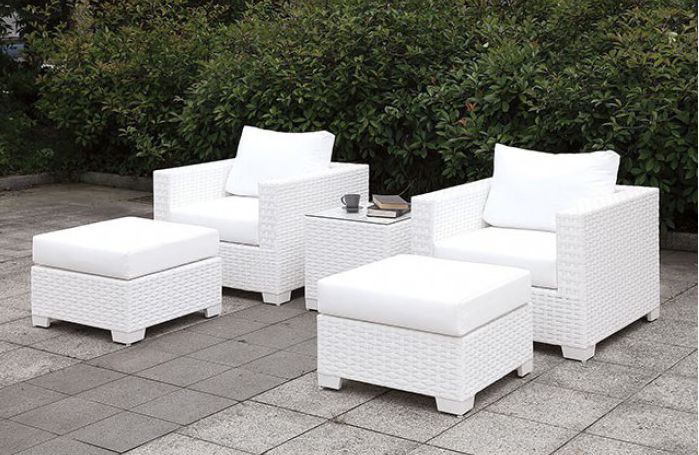 Somani II 5 Piece Patio Chair, Ottoman, Table Set