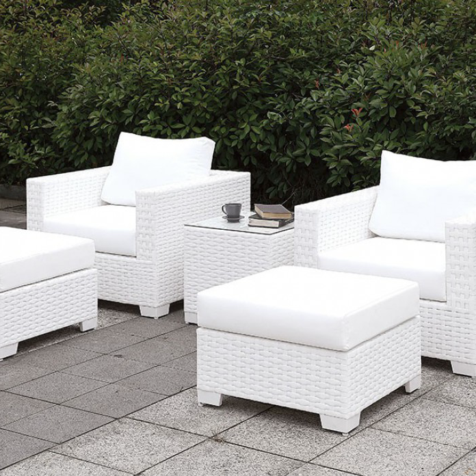 Somani II 5 Piece Patio Chair, Ottoman, Table Set