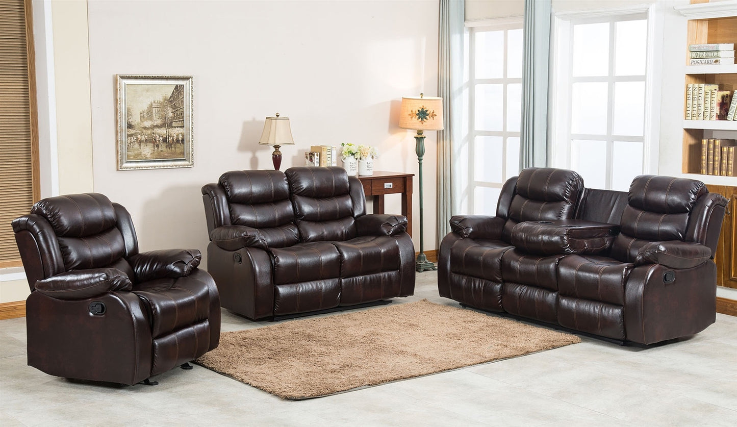 Boone 2 Piece Motion Sofa & Loveseat Set w- Drop Down Console