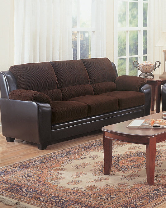 Niko Transitional Style Corduroy Upholstered Sofa