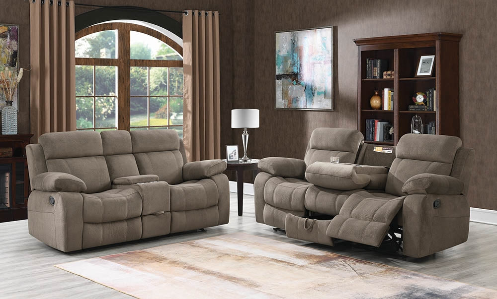 Lynda Plush Velvet Reclining Sofa & Loveseat Set