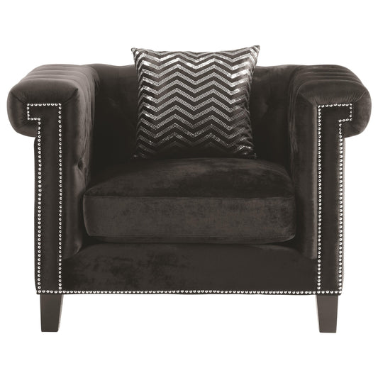 Avenleigh Black Velvet Tufted Chair