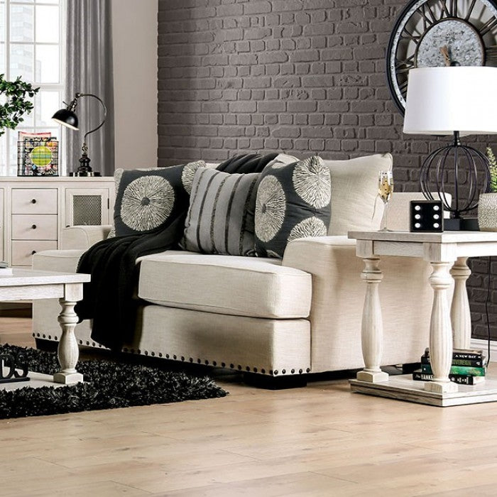 Germaine Sofa & Loveseat in Ivory