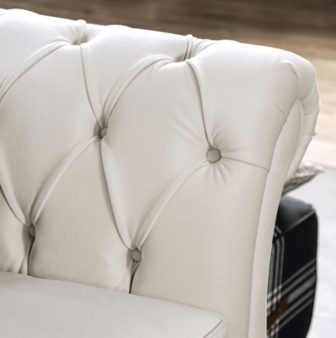 Antoinette Premium White Velvet Chesterfield Sofa