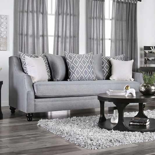 Nefyn Transitional Light Grey Upholstered Sofa - Furniture of America SM2670