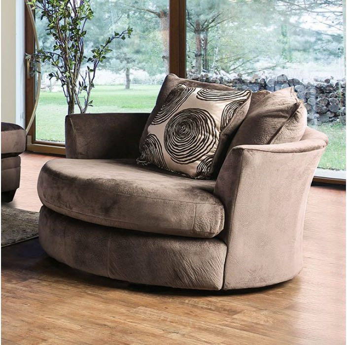 Bonaventura Transitional Ultra Plush Brown Upholstered Sofa