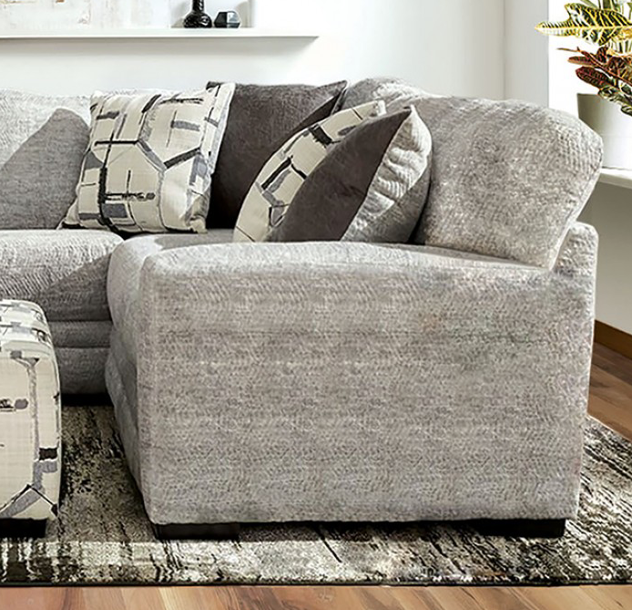 Walton Contemporary Sectional in Gray Chenille