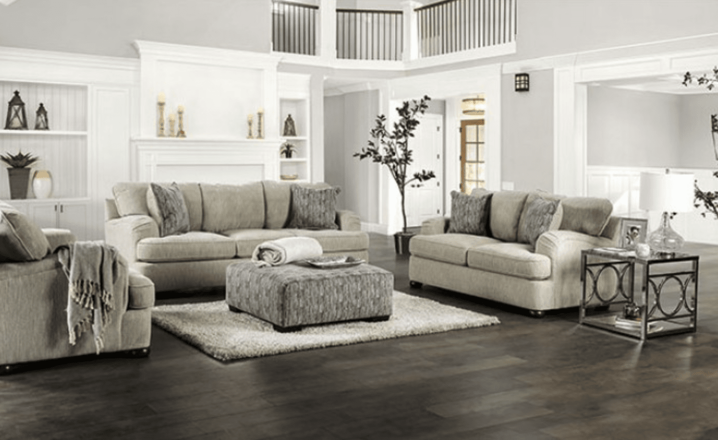 Salisbury Traditional Cream Chenille Sofa & Loveseat Set