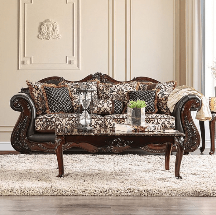 Jamael Traditional Victorian Print Sofa