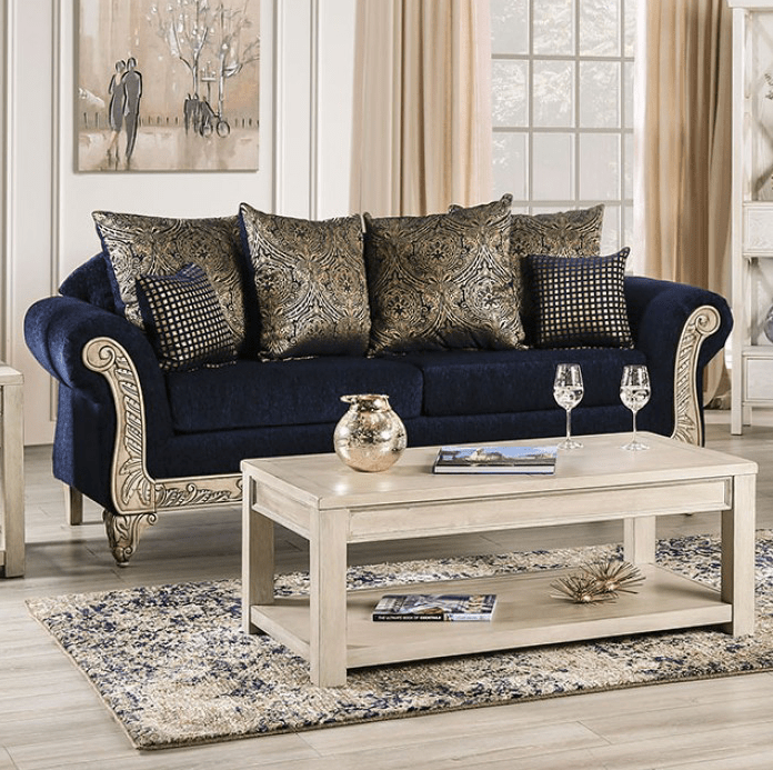 Marinella Traditional Upholstered Sofa - Furniture of America